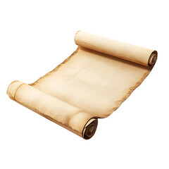 Poster - Historical paper scroll unfurling, with space for text or design, on a transparent background, ideal for vintage or historical-themed projects