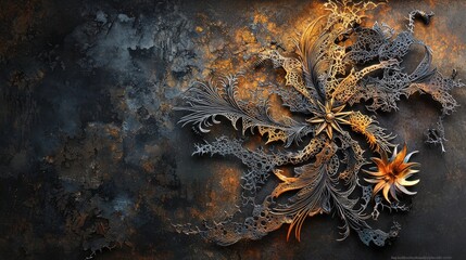 Poster - Artistic metal bookmark intricately designed with abstract patterns studio setting close-up photography creative inspiration