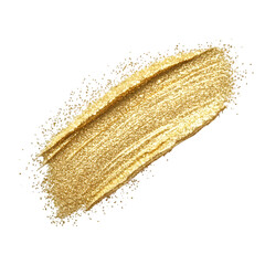 Aufkleber - Glamorous festive gold paint stroke with glitter on transparent background - perfect for holiday celebrations and stunning backdrops