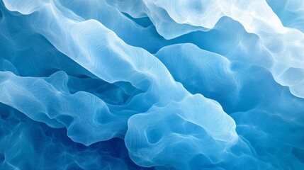 Poster - Abstract technology background featuring dynamic blue ice waves with flowing digital patterns and smooth textures, perfect for modern tech-themed designs, futuristic digital art, and high-tech visual 
