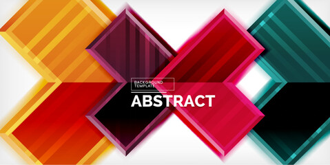 Poster - Arrow symbols created with 3d effects and line texture geometric abstract background