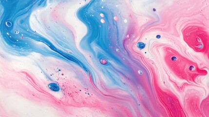 Poster - Abstract Vibrant Swirls of Blue and Pink Fluid Art Background