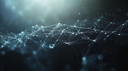 Poster - Abstract 4k digital data technology background featuring a futuristic plexus network with low poly shapes, interconnected lines, and dots, ideal for high-tech visuals, blockchain concepts, and modern 