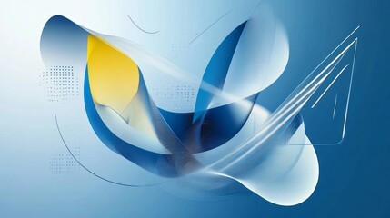 Poster - dynamic abstract technology background featuring neon wave of particles in gradient colors with inte