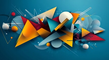 Poster - dynamic abstract technology background featuring neon wave of particles in gradient colors with inte