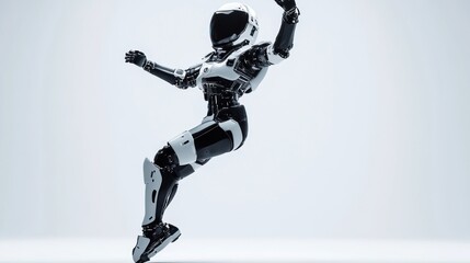 Poster - A humanoid robot in a dynamic pose, showcasing advanced robotics and movement capabilities.