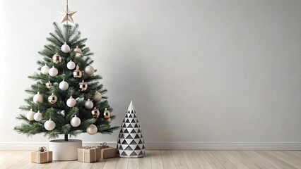 Wall Mural - Elegant Christmas Tree with Decorative Ornaments