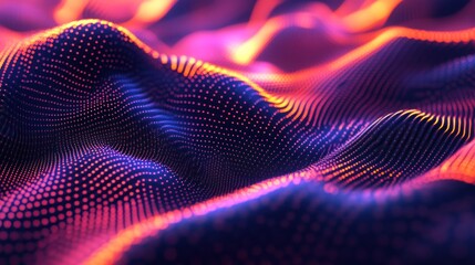 Poster - Abstract wavy patterns with vibrant colors and dots create a dynamic visual texture.