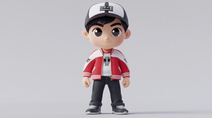 Poster - A stylized cartoon character in a trendy outfit, designed for animation or gaming.