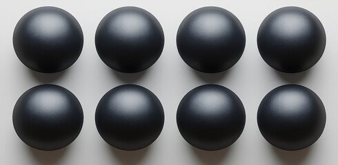 Poster - A 3D depiction of spheres gliding over a white surface, intended for advertising use.