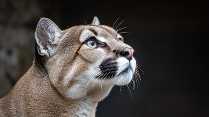 Poster - A close-up of a puma's face, showcasing its features and gaze.