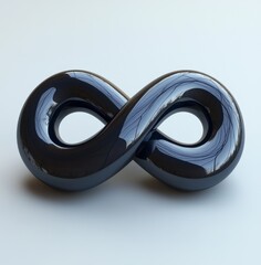 Poster - Contemporary black glossy objects with a minimalist design, illustrated as abstract geometric shapes, rendered in 3D and isolated on a clear background.