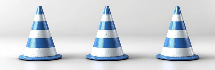 Poster - Lifelike representation of an object created from basic geometric forms in a white 3D cone.