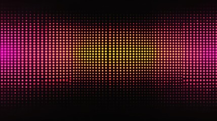 Poster - A vibrant gradient of dots in pink, yellow, and black, creating a digital display effect.