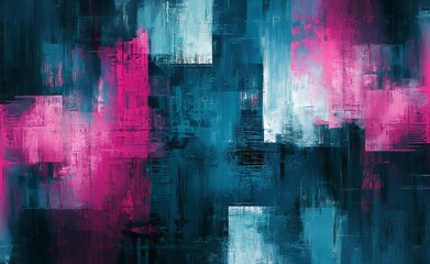 Poster - A futuristic night scene with a neon abstract design, highlighted by vivid blue and purple streaks.
