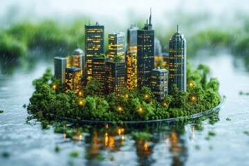 Poster - Climate-adaptive smart city infrastructure addressing extreme weather with resilient designs, visually innovative and