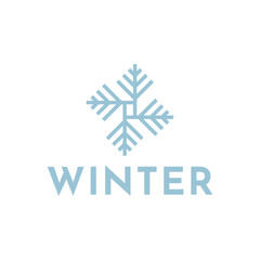 Wall Mural - Winter snowflake logo. Snowflake logo illustration.