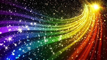 Poster - This vivid sound wave design showcases the allure of music and sound against a dark backdrop, featuring bright lights and abstract dots.