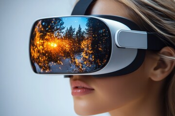 Poster - Virtual reality-enabled labs providing hands-on experiences in remote education, styled with modern clarity,