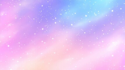 Poster - Fantasy Background with Soft Pink and Blue Gradient and Sparkles
