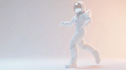 Poster - A futuristic astronaut in a sleek white suit, conveying exploration and innovation.