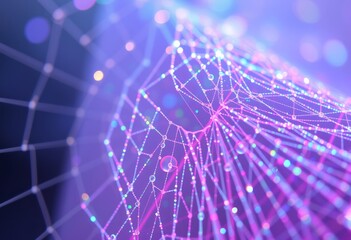 Wall Mural - Glistening Spider Silk A close up of spider silk showcasing its