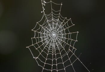 Wall Mural - Luminous Lace A delicate filigree like spider web its gossamer t