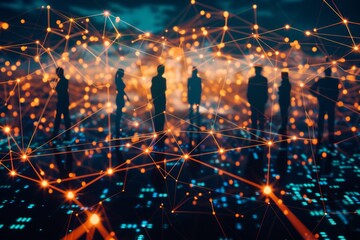 Leinwandbilder - Business Network Concept with Abstract Connections
