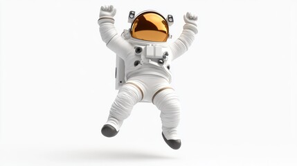 Poster - A stylized astronaut figure floating in space, showcasing a futuristic design.