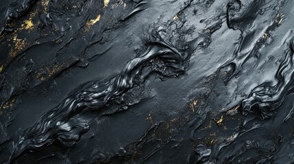 Aufkleber - Abstract fluid metallic surface in dark grey with ripples, creating a dramatic and captivating texture that suggests movement and depth in a modern design.