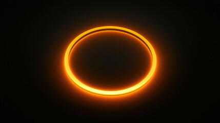 Poster - Glowing Orange Circle Shape with Soft Light on a Dark Background for Design