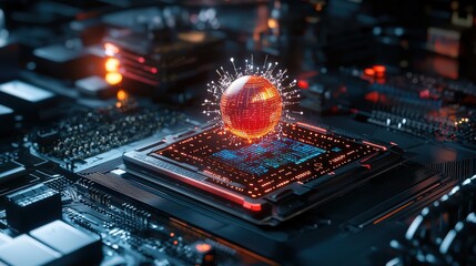 Leinwandbilder - Quantum computer analyzing financial data high-tech lab digital visualization cyber environment close-up innovation