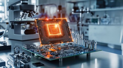 Fototapete - Innovative quantum circuit boards redefining security in advanced labs insights from a scientific perspective