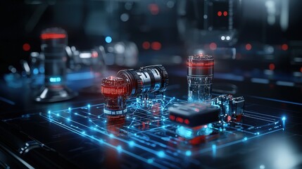 Fototapete - Futuristic smart city infrastructure a showcase of innovative digital art and urban technology concepts