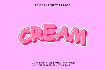 Poster - 3D Cream editable vector text effect. Cute style text effect
