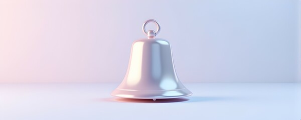 Poster - A mesmerizing, polished bell that captures light beautifully, set against a soft, gradient pastel background, embodying elegance.