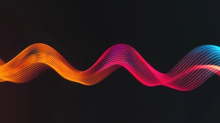 Aufkleber - A colorful, abstract wave design representing sound or data visualization against a dark background.