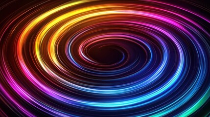 Poster - A vibrant swirl of colors creates a dynamic, mesmerizing vortex effect against a dark background, showcasing a blend of neon hues.