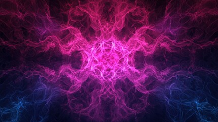 Aufkleber - A vibrant abstract design featuring electric pink and blue lines radiating from a central point, creating a mesmerizing visual effect.