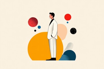 Poster - A clean abstract design showing a bystander as a single dot within a larger, colorful circular scene