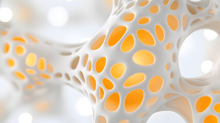 Poster - Innovative biological structure abstract environment 3d rendering modern aesthetic close-up view science concept for research impact