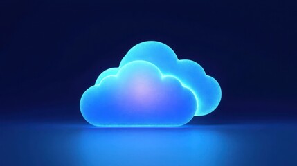 Poster - A glowing blue cloud icon representing digital storage and data backup services.
