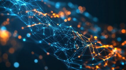 Poster - Futuristic technology background featuring digital data flow, motion of big data, blockchain integration, high-speed internet connectivity, and data transfer for innovative tech concepts