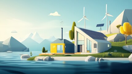 Wall Mural - exploring innovative energy solutions a visual journey through alternative power sources