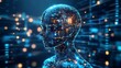 © Thirakun - Neural network glowing with AI data points and cybersecurity focus in 3D