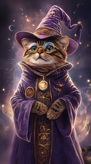  Enchanting cat fashion fantasy vintage paw wear showcase in colorful magical realm whimsical viewpoint for pet lovers