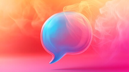 Aufkleber - Colorful speech bubble communicating on abstract background with smoke