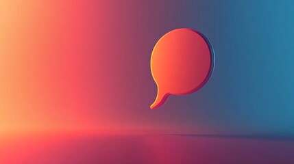 Aufkleber - Speech bubble floating on gradient background representing communication