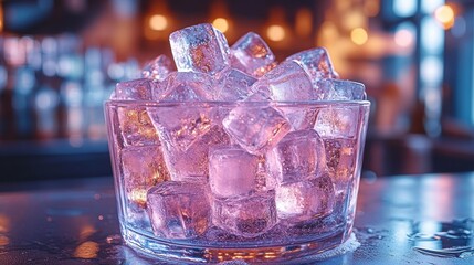 Poster - a bucket of ice cubes