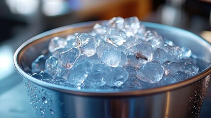 Poster - a bucket of ice with ice